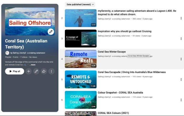 Coral Sea Video Playlist Image