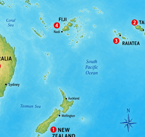 Map of the South Pacific
