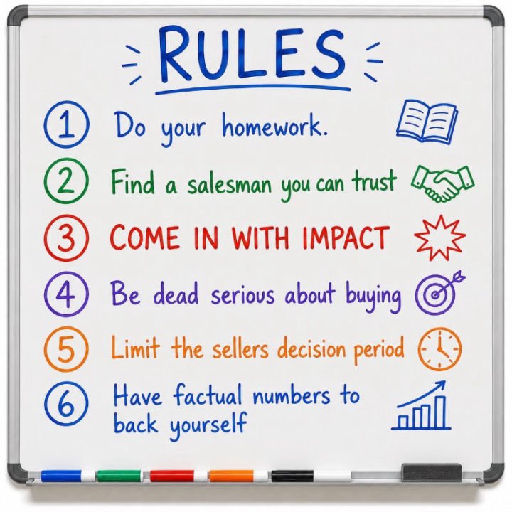 Whiteboard rules on purchasing a catamaran